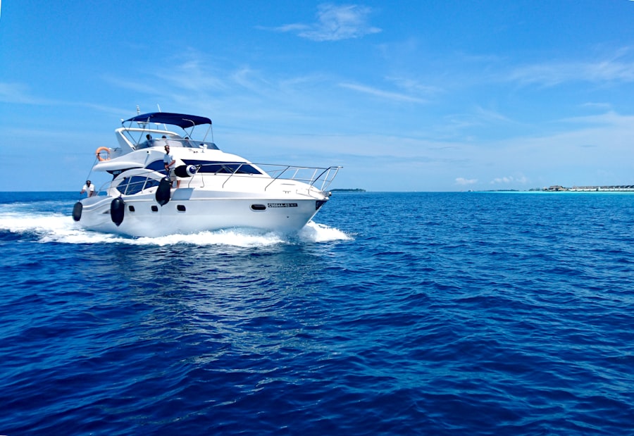 Luxury superyacht at sea