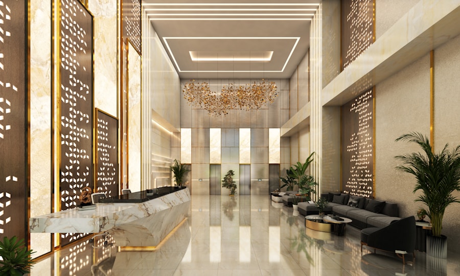 Modern hotel lobby